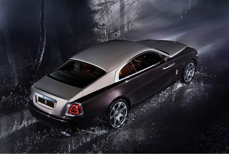 Rolls-Royce Coupe — Black, Dramatic, Night, Photograph, Car, Forest