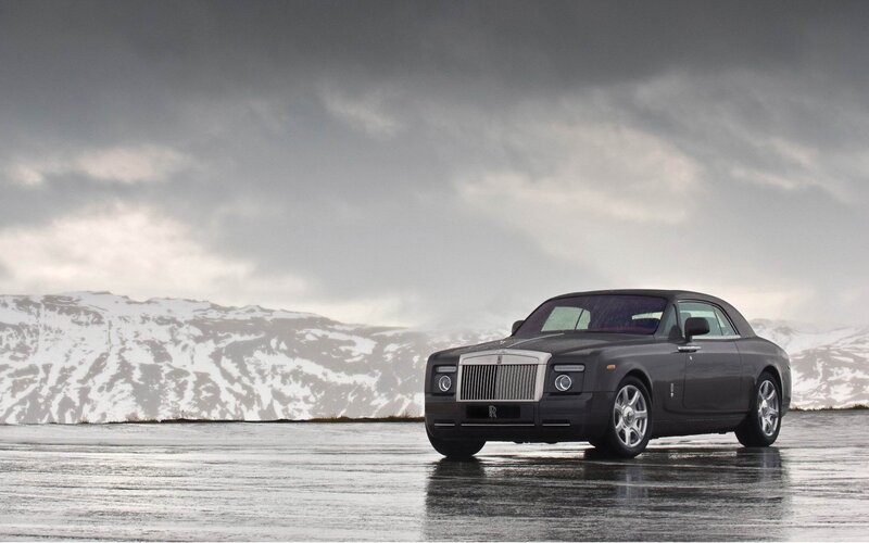 Rolls-Royce Coupe — Gray, Dramatic, Winter, Photograph