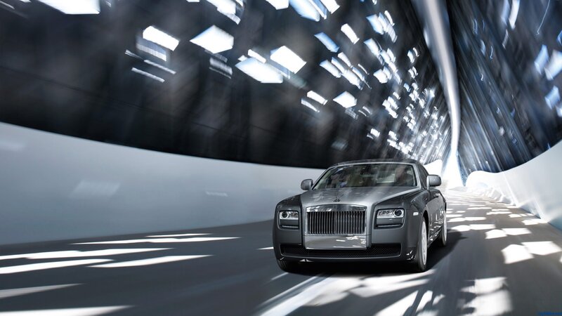 Rolls-Royce in a futuristic tunnel