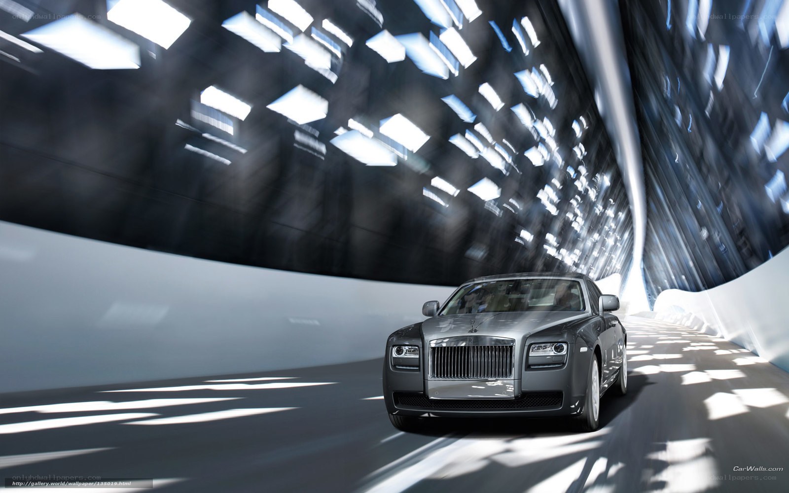 Rolls-Royce in futuristic tunnel