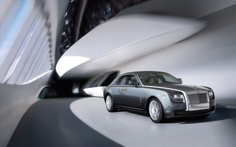 Rolls-Royce in futuristic tunnel