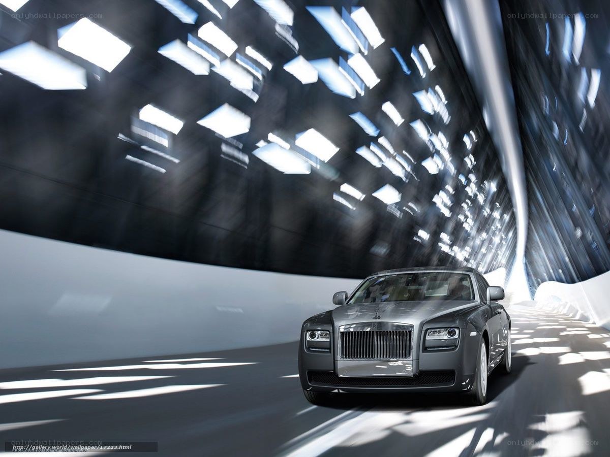 Rolls-Royce in futuristic tunnel