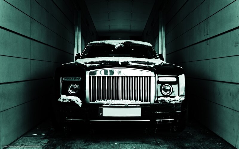 Rolls-Royce in snowy garage