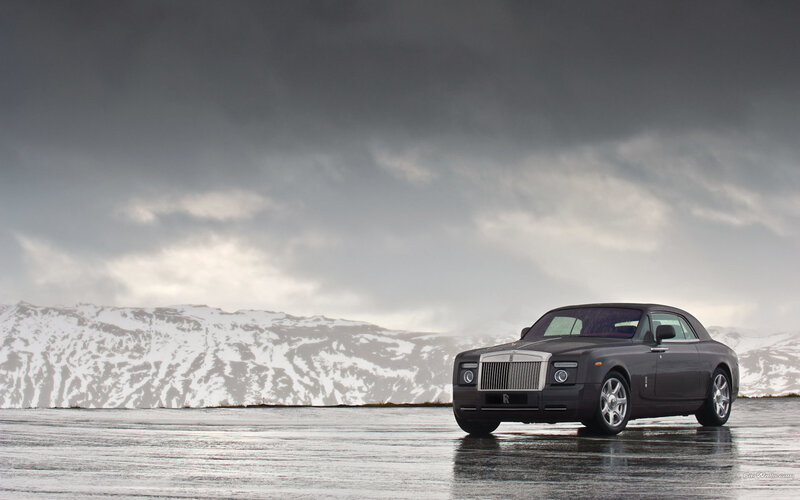 Rolls-Royce in snowy landscape
