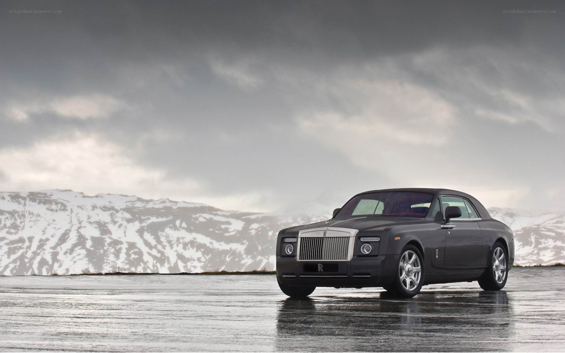 Rolls-Royce in snowy landscape