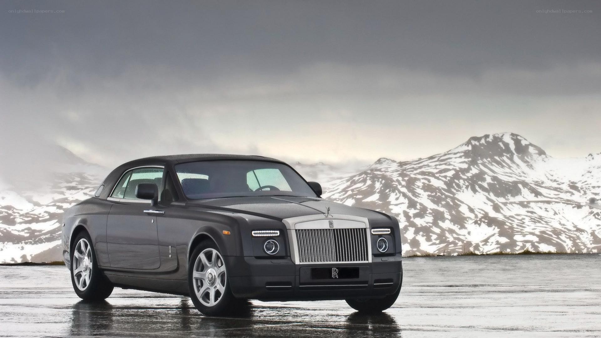 Rolls-Royce in snowy landscape