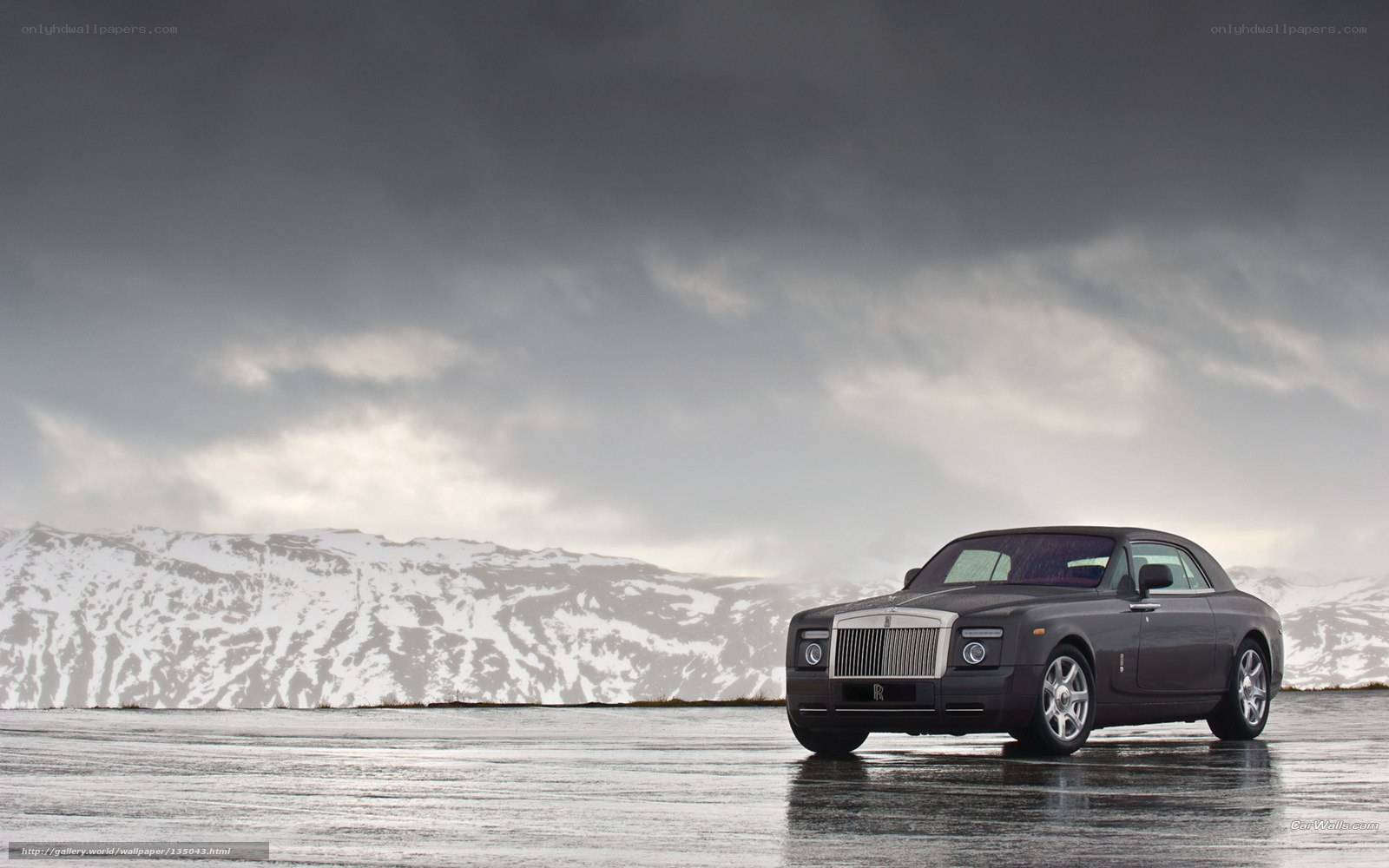 Rolls-Royce in snowy landscape