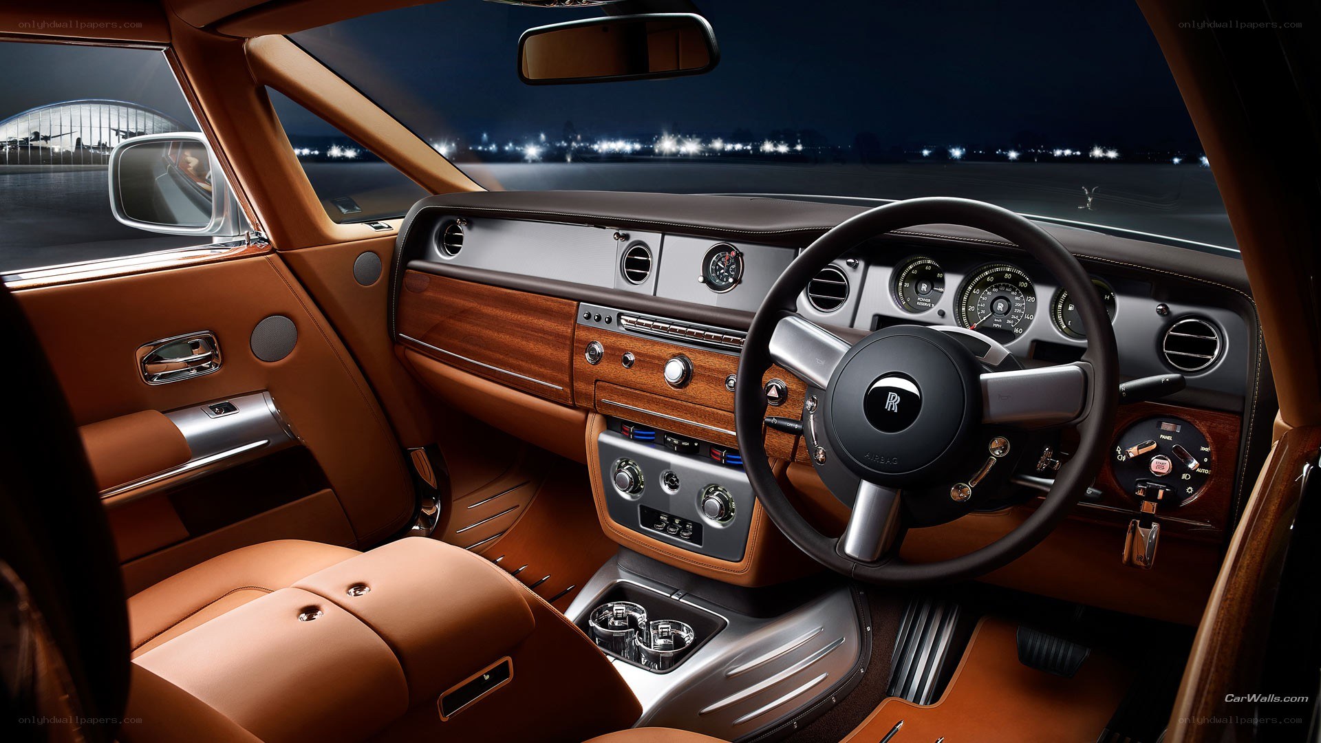 Rolls-Royce interior at night