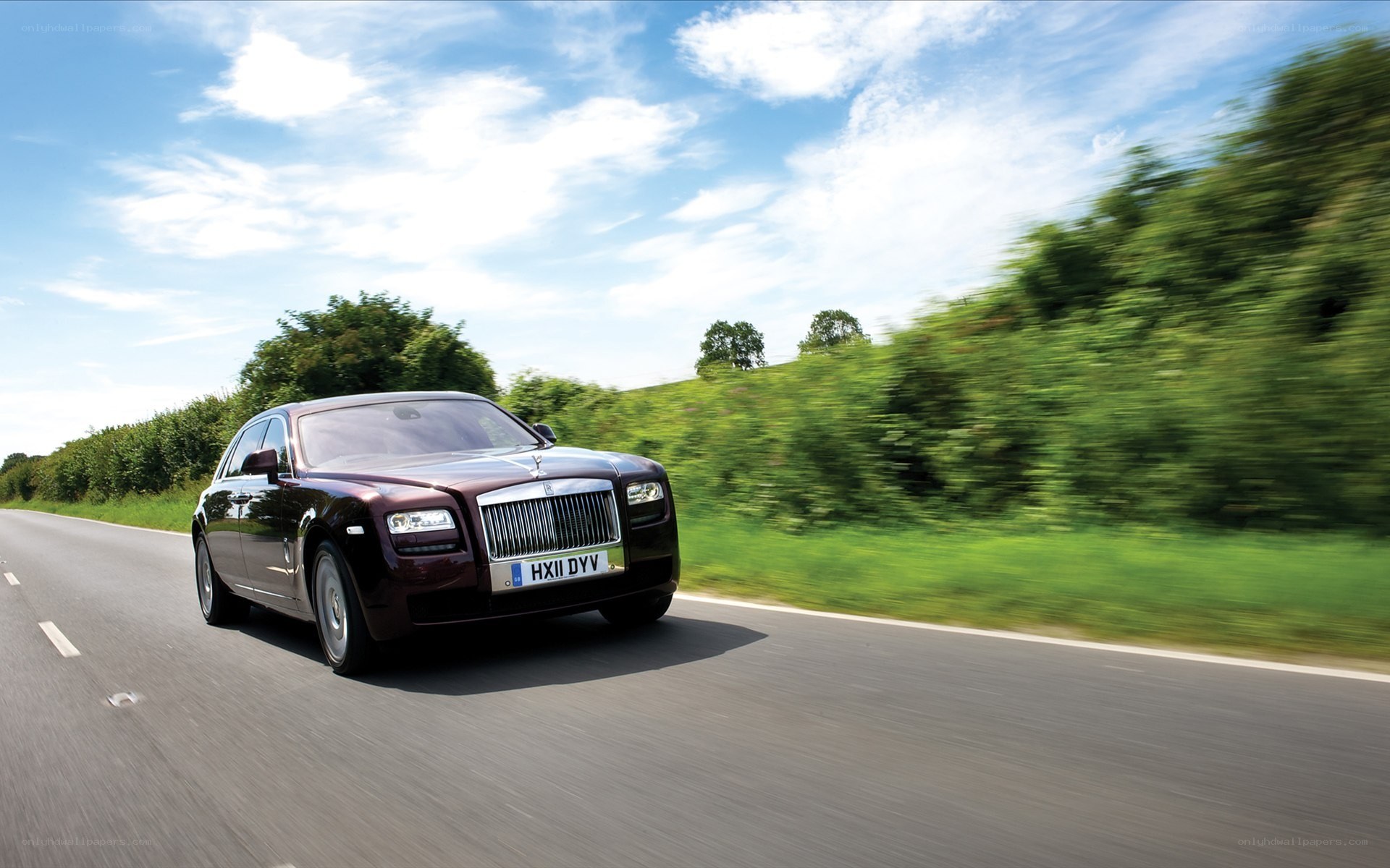 Rolls-Royce on a country road