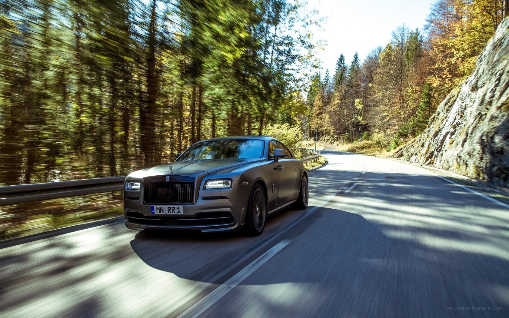 Rolls-Royce on a forest road