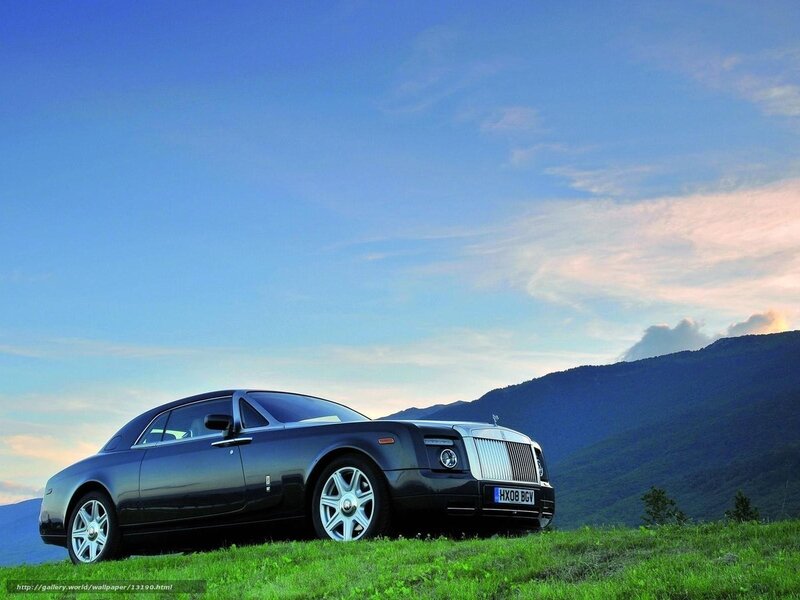Rolls-Royce on a grassy hill