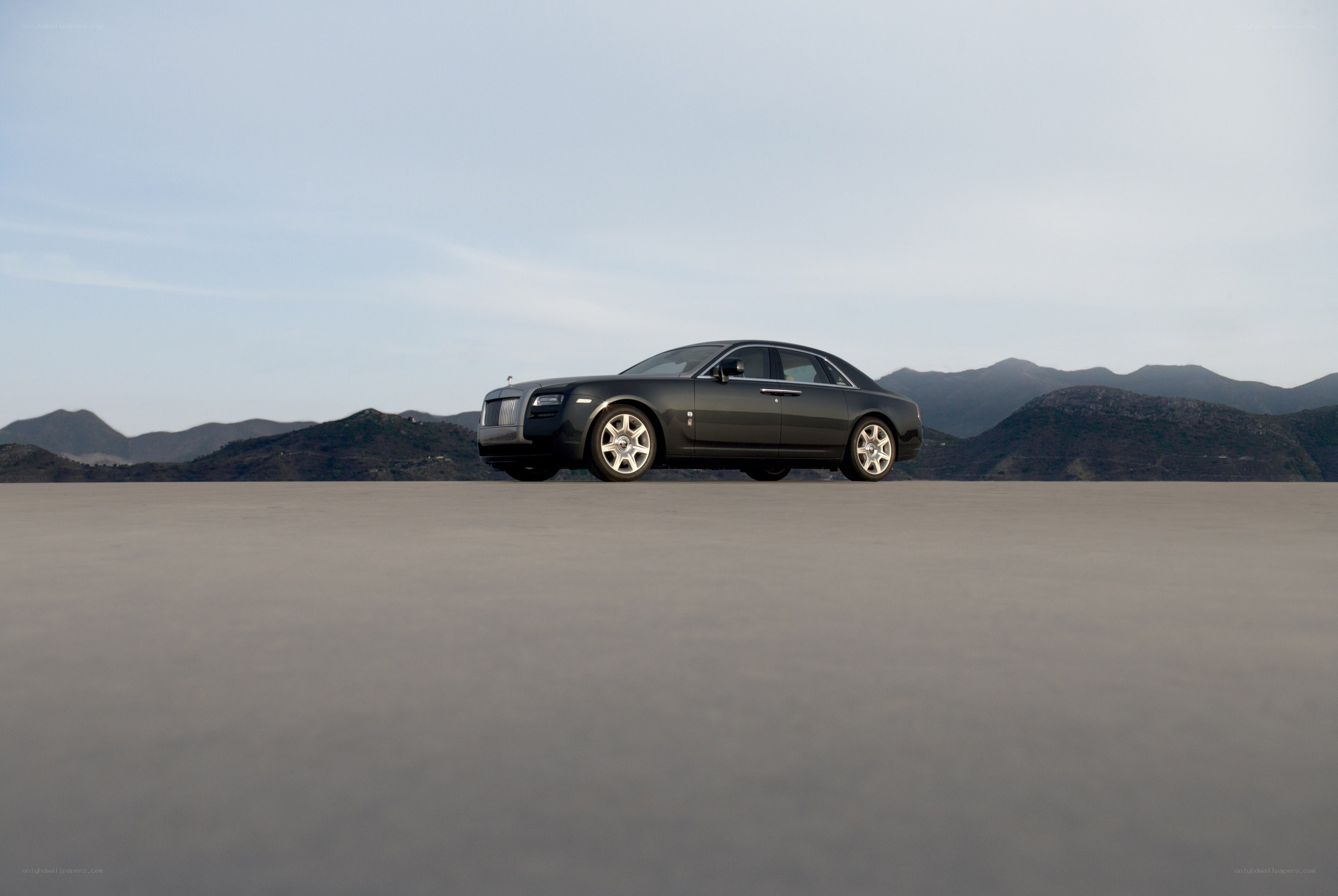 Rolls-Royce on a vast plain