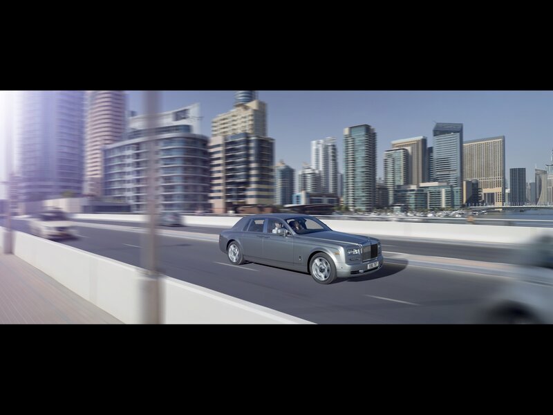 Rolls-Royce on city bridge