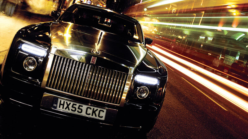 Rolls-Royce on city street