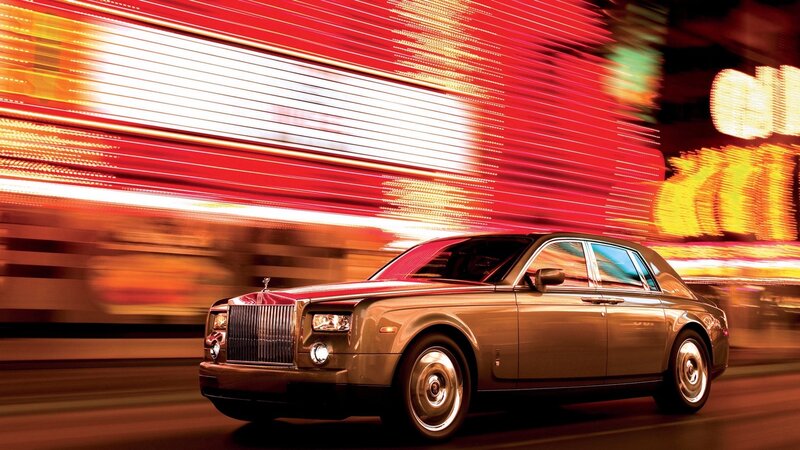 Rolls-Royce on city street