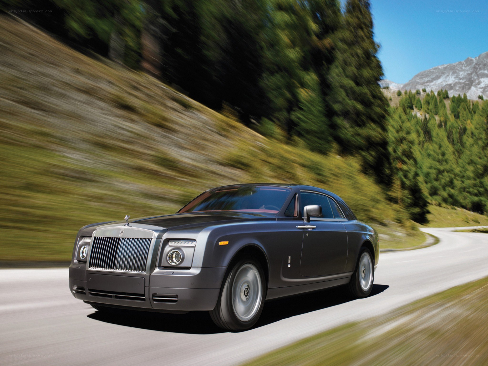 Rolls-Royce on mountain road