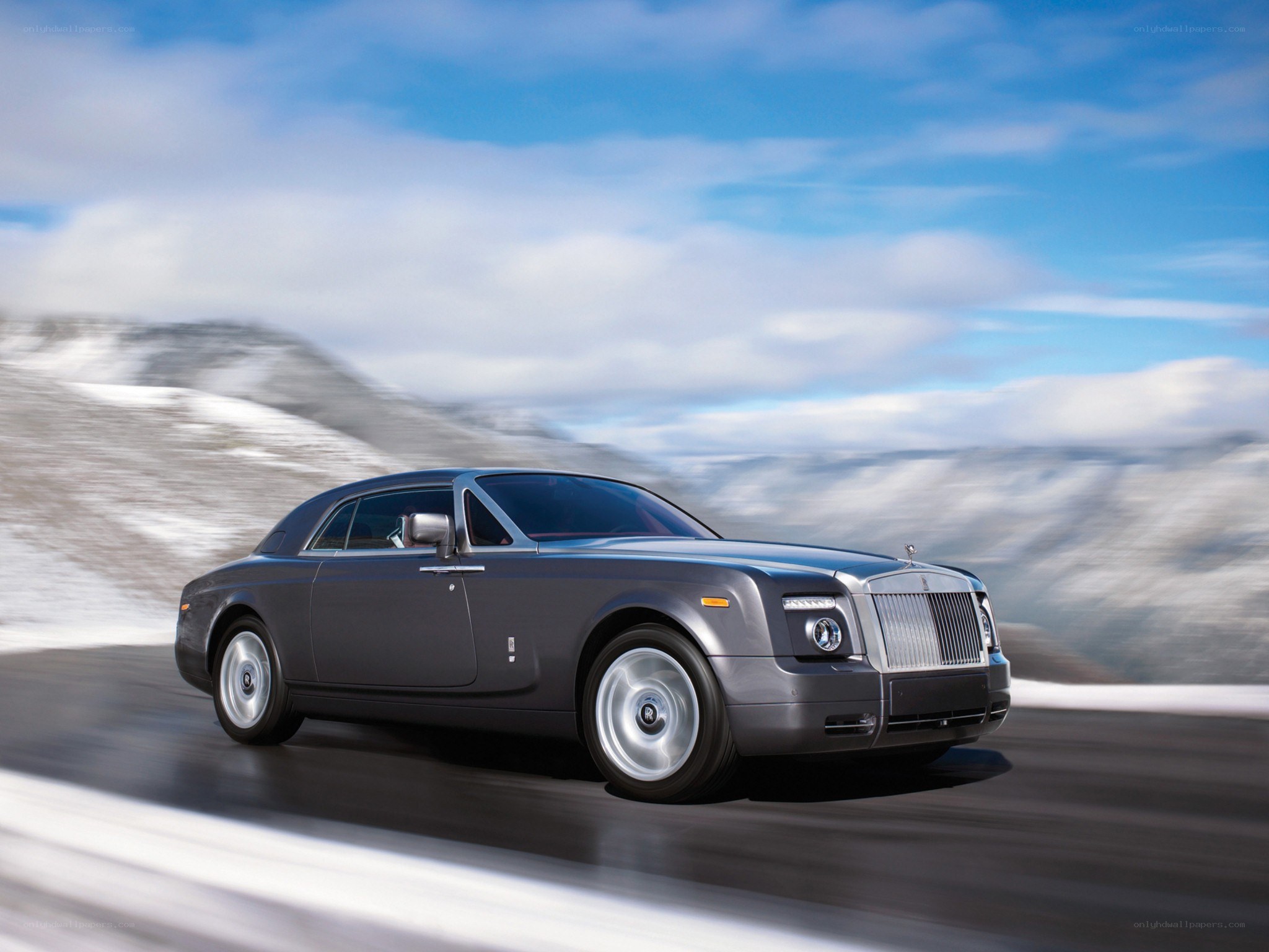 Rolls-Royce on snowy road