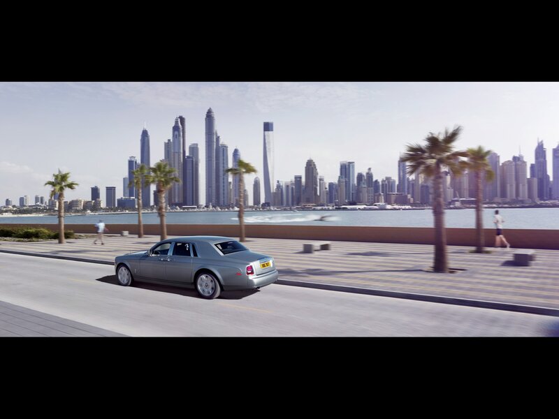 Rolls-Royce on waterfront promenade