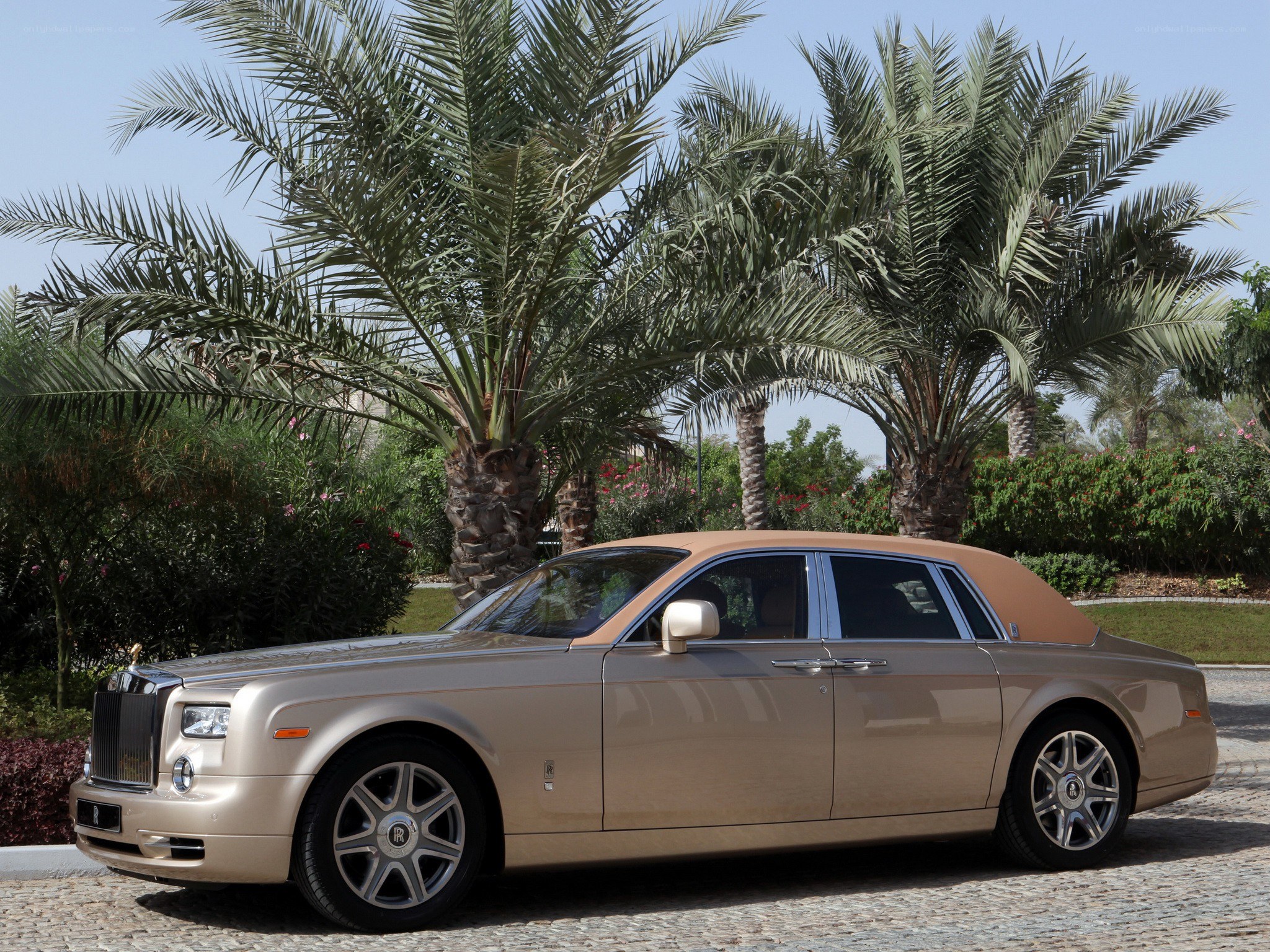 Rolls-Royce Phantom in garden