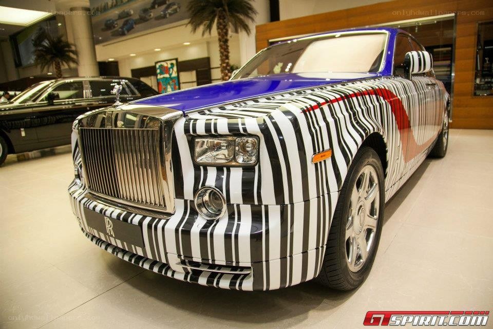 Rolls-Royce with zebra stripes