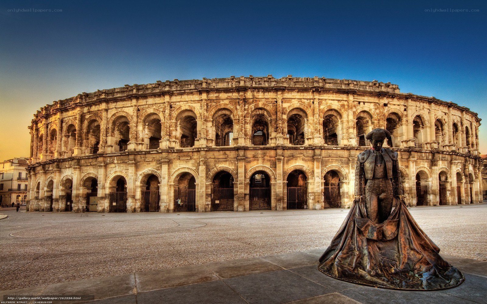Roman amphitheater with statue