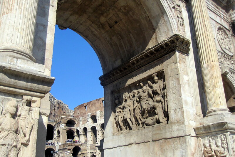 Roman Arch with Colosseum