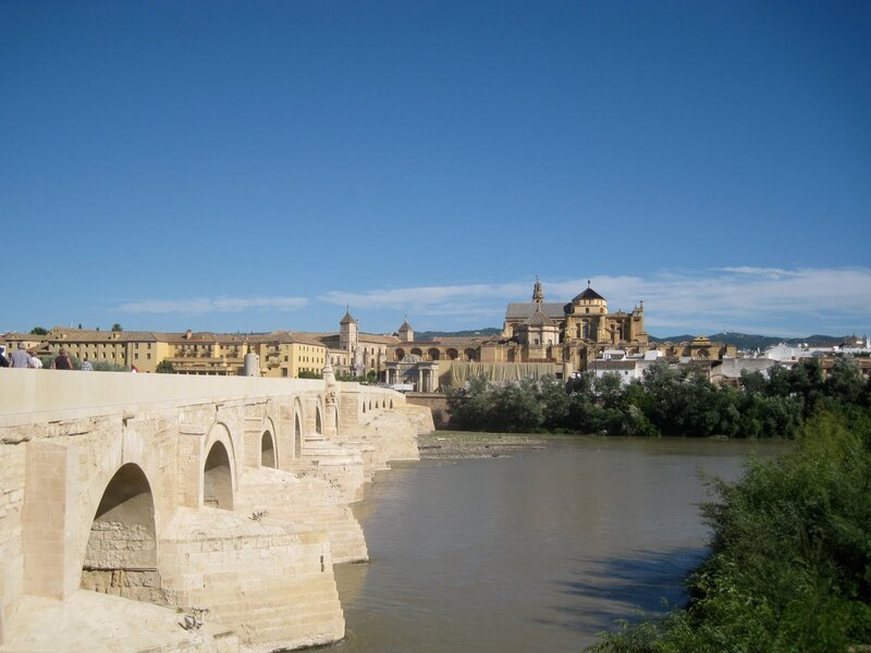 Roman bridge and cathedral in Cordoba
