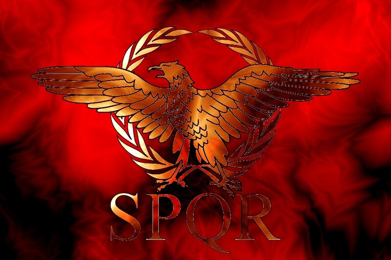 Roman eagle emblem with SPQR