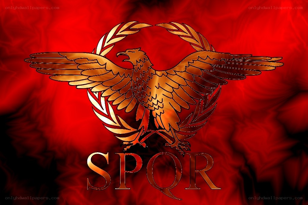 Roman eagle emblem with SPQR