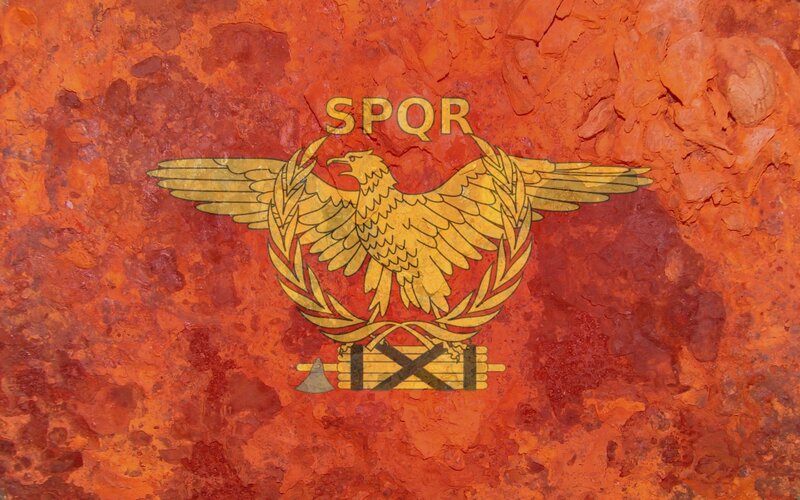 Roman eagle standard on rust