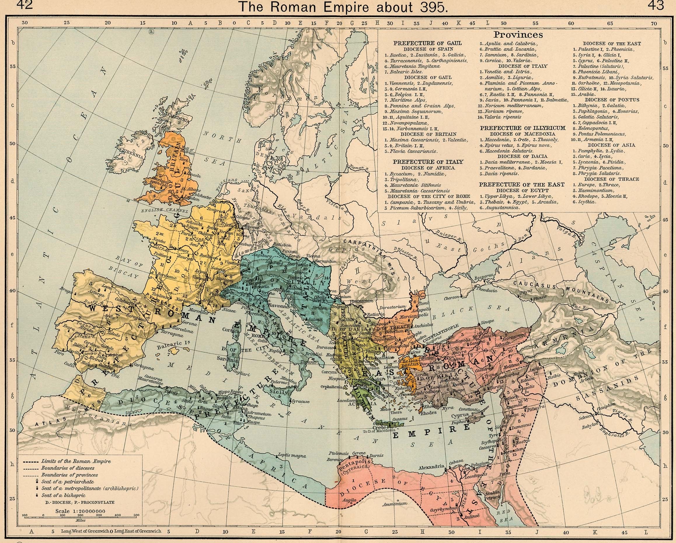 Roman Empire map 395 AD