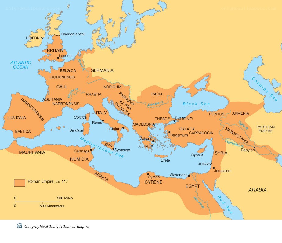 Roman Empire map c. 117 CE