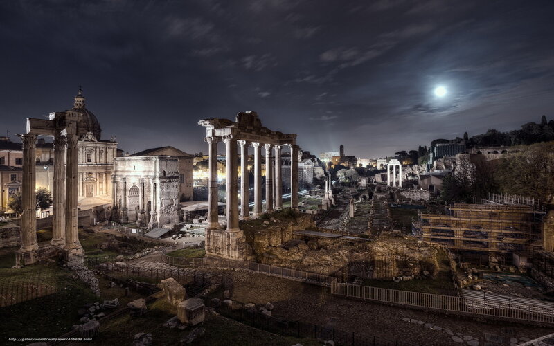 Roman Forum at night