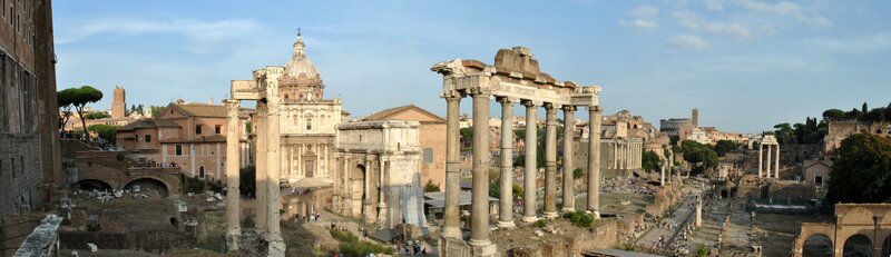 Roman Forum Ruins — Blue, Historical, Afternoon, Photograph, Ancient Columns