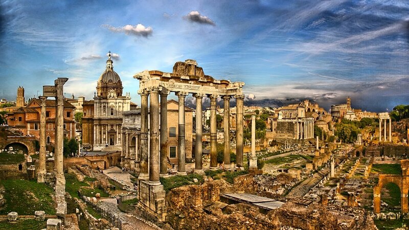 Roman Forum Ruins — Blue, Historical, Afternoon