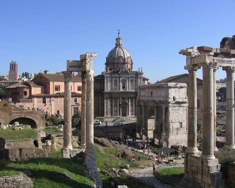 Roman Forum Ruins — Blue, Historical