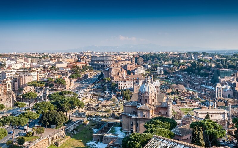 Roman Forum Ruins — Blue, Serene, Afternoon, Photograph