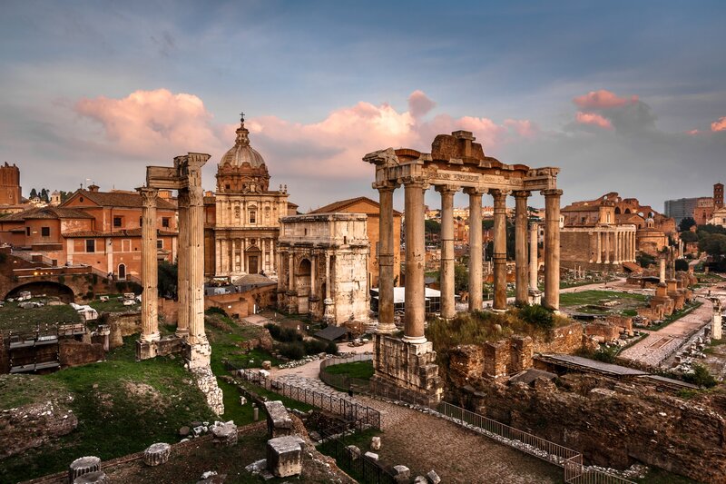 Roman Forum Ruins — Blue, Serene, Sunset