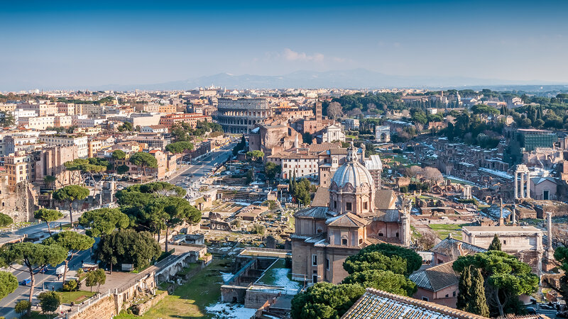 Roman Forum Ruins — Blue, Serene