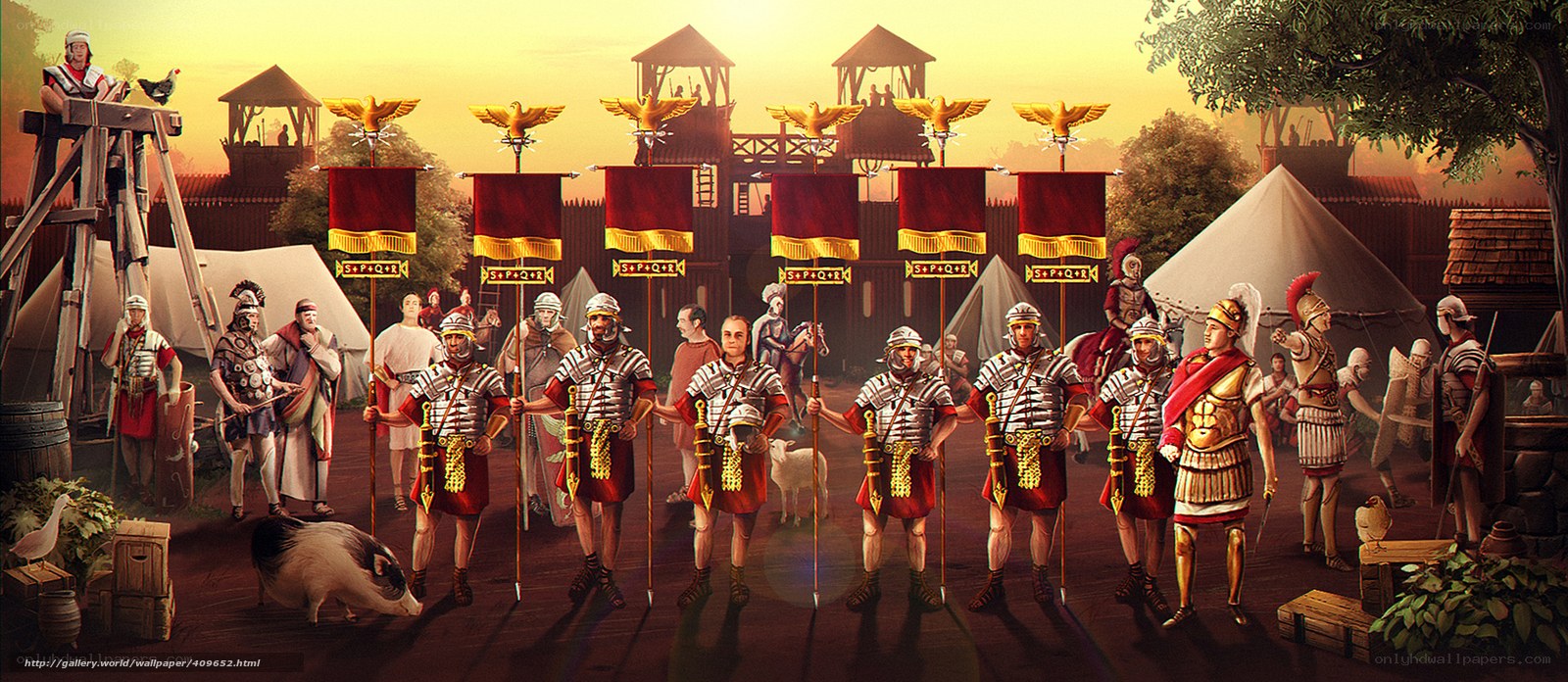 Roman legion camp scene