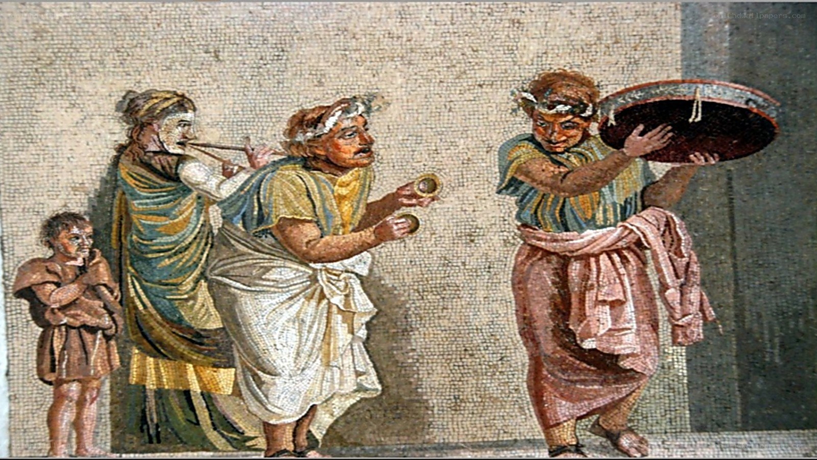 Roman mosaic musicians