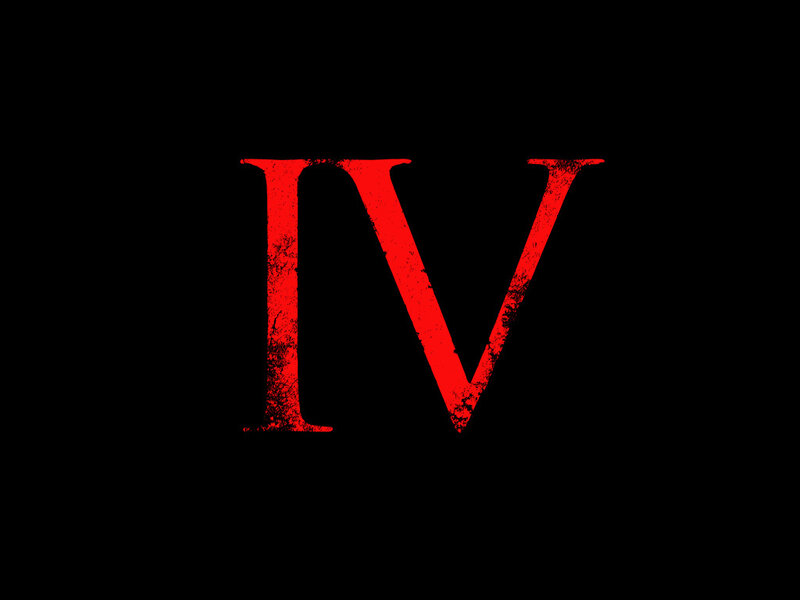 Roman numeral four in red
