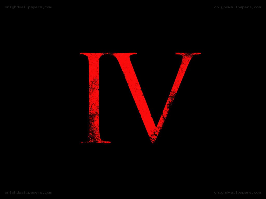 Roman numeral four in red