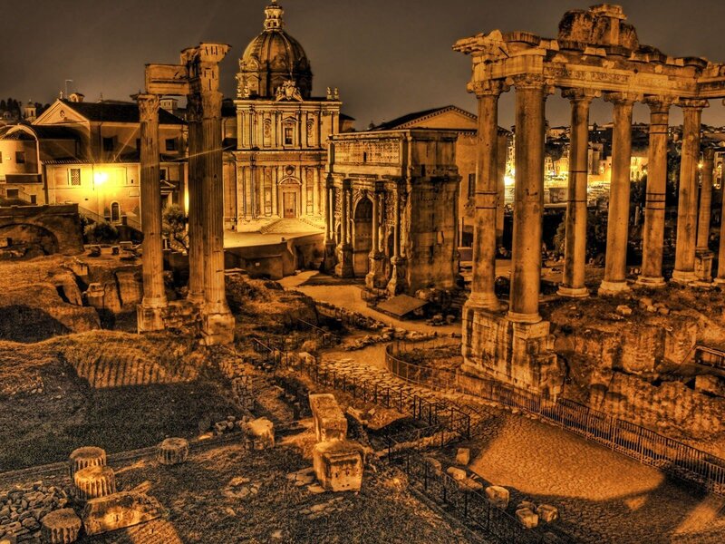 Roman Ruins at Night