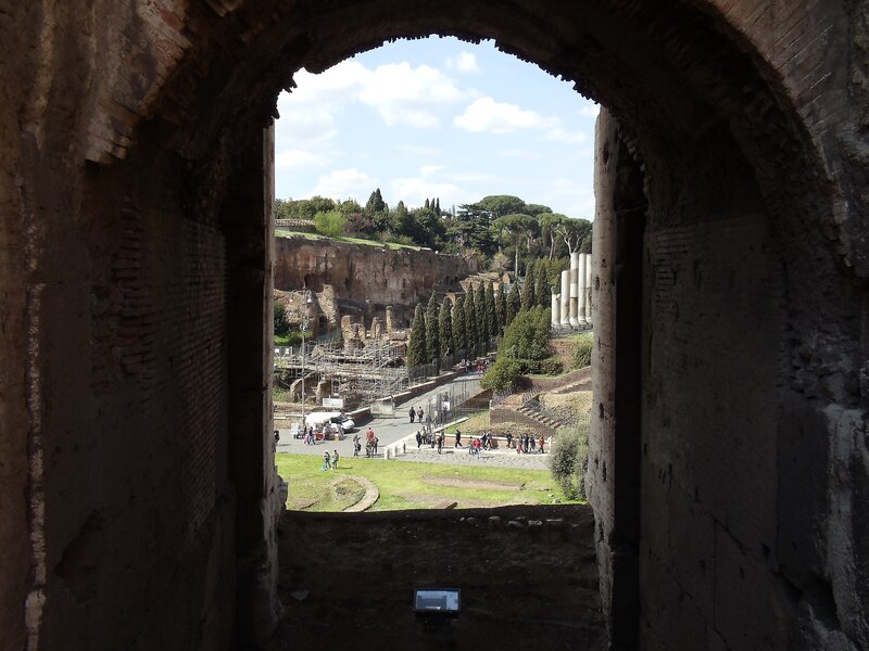 Roman ruins view from arch
