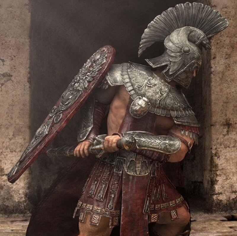 Roman Soldier in Armor — Silver