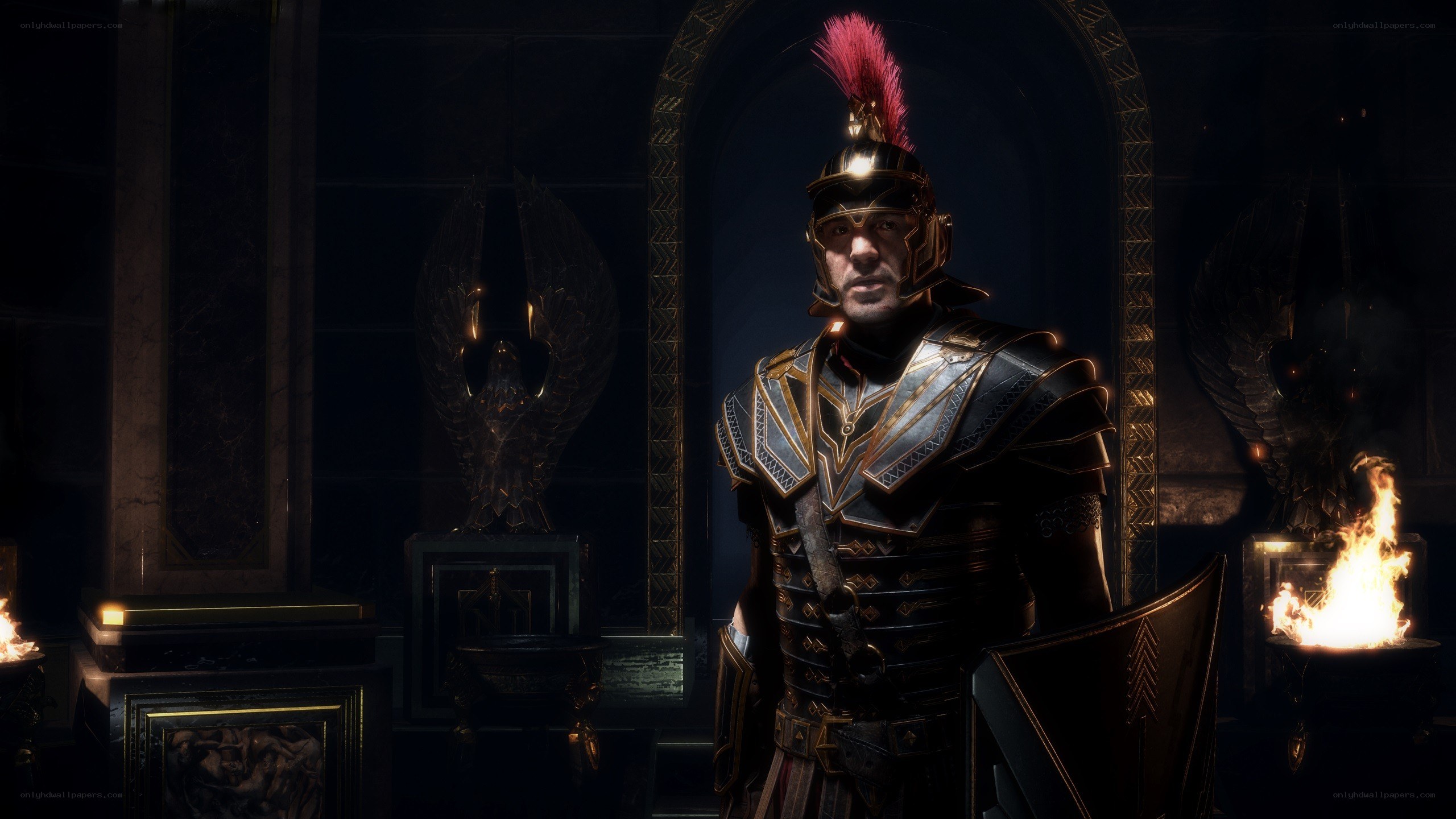 Roman soldier in ornate armor