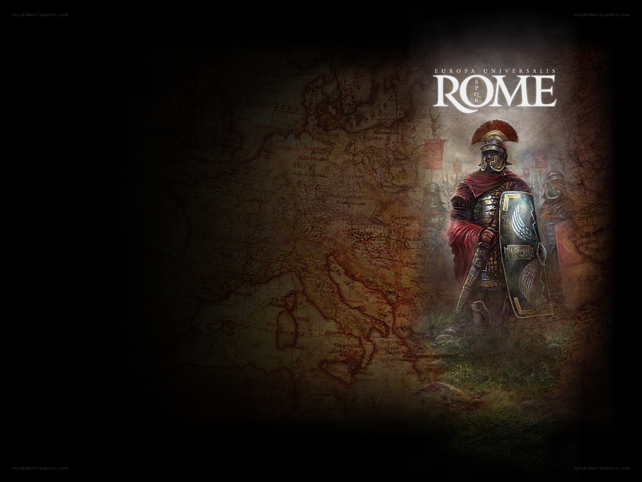 Roman soldier on ancient map