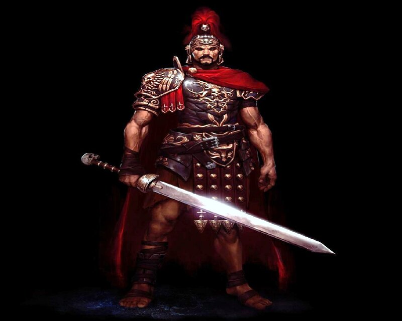 Roman Soldier with Sword — Black