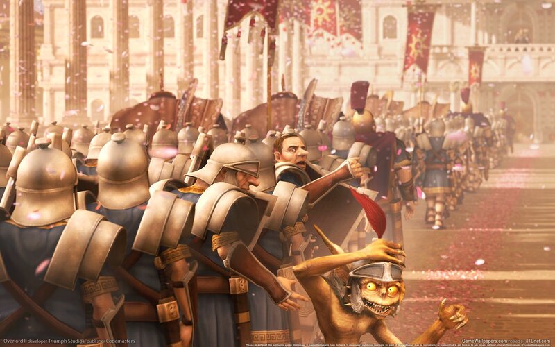 Roman soldiers and goblin in parade